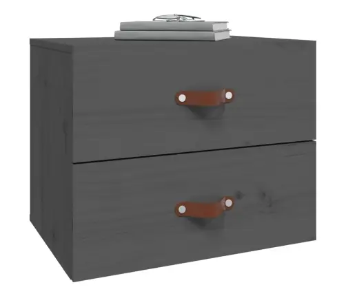 Prie Sienos Montuojama Naktinė Spintelė, Pilka, 50X36X40Cm