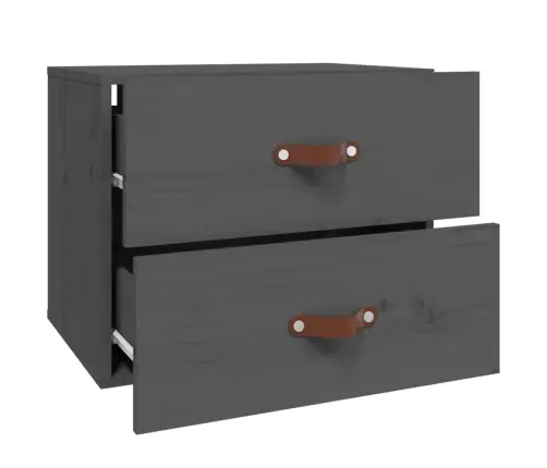 Prie Sienos Montuojama Naktinė Spintelė, Pilka, 50X36X40Cm