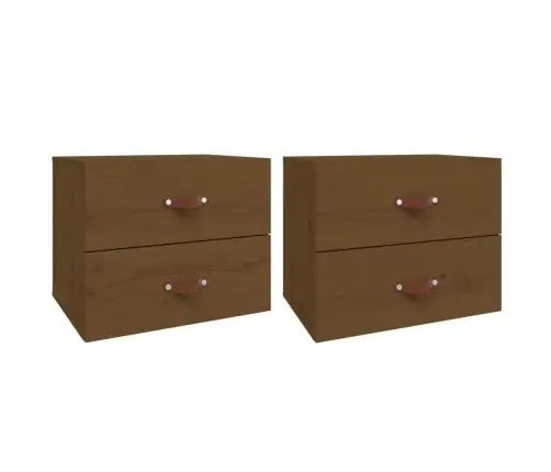Sienas Naktsskapīši, 2 Gab., Medus Brūni, 50X36X40 Cm Vidaxl