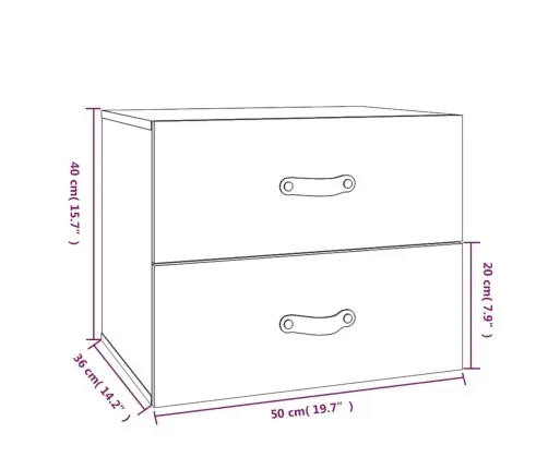 Sienas Naktsskapīši, 2 Gab., Medus Brūni, 50X36X40 Cm Vidaxl