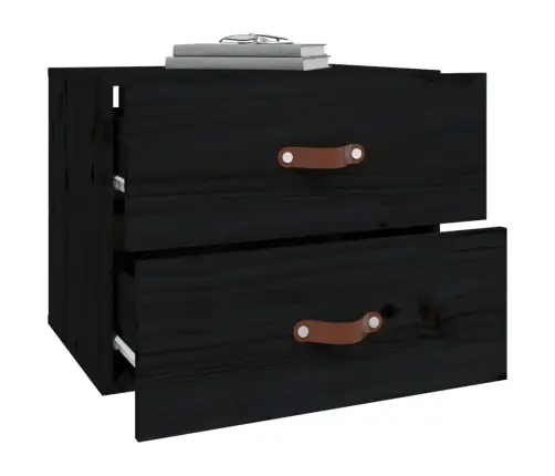 Sienas Naktsskapīši, 2 Gab., Melni, 50X36X40 Cm Vidaxl