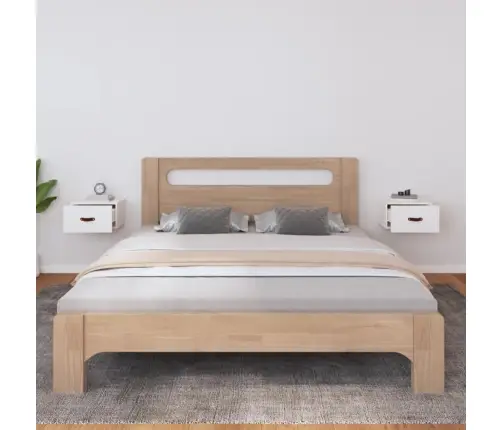 Sieninės Naktinės Spintelės, 2Vnt., Baltos, 40X29,5X22Cm