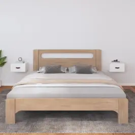 Sieninės Naktinės Spintelės, 2Vnt., Baltos, 40X29,5X22Cm