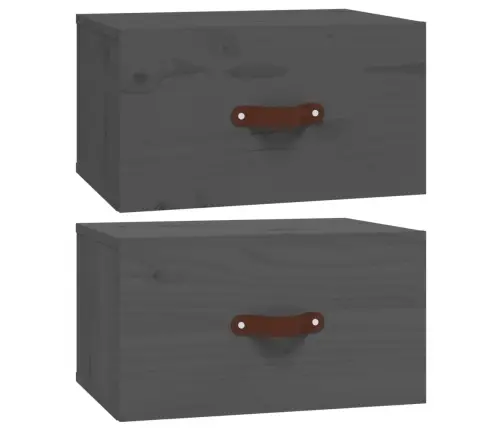 Sieninės Naktinės Spintelės, 2Vnt., Pilkos, 40X29,5X22Cm