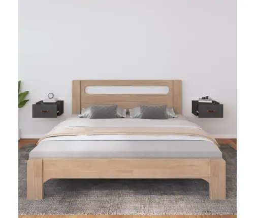 Sieninės Naktinės Spintelės, 2Vnt., Pilkos, 40X29,5X22Cm