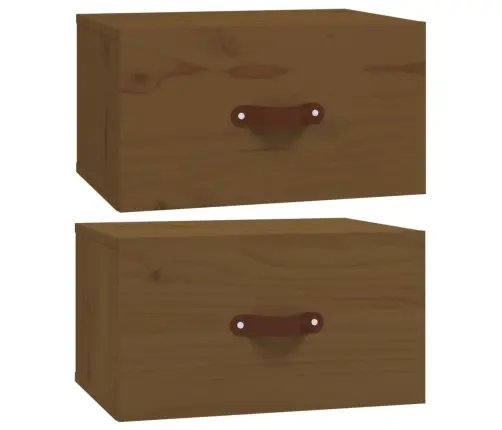 Sienas Naktsskapīši, 2 Gab., Medus Brūni, 40X29,5X22 Cm Vidaxl