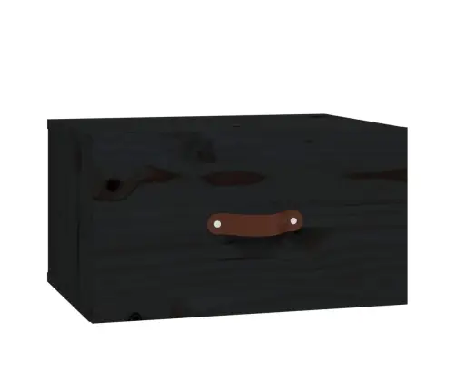 Sienas Naktsskapītis, Melns, 40X29,5X22 Cm Vidaxl