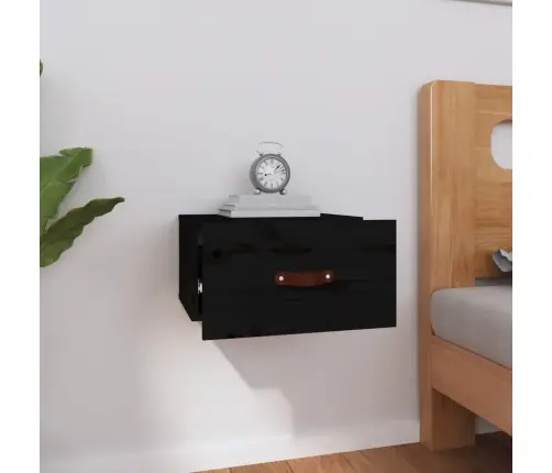 Sienas Naktsskapītis, Melns, 40X29,5X22 Cm Vidaxl