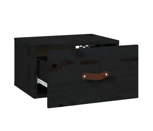 Sienas Naktsskapītis, Melns, 40X29,5X22 Cm Vidaxl