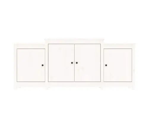 Šoninė Spintelė, Balta, 164X37X68cm Pušies Medienos Masyvas Šoninė Spintelė, Balta, 164X37X68cm Pušies Medienos Masyvas