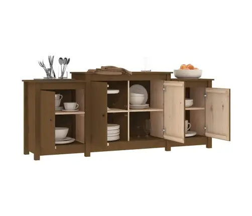 Kumode, Medus Brūna, 164X37X68 Cm, Priedes Masīvkoks Vidaxl