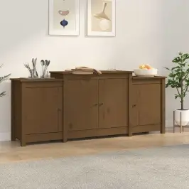 Kumode, Medus Brūna, 164X37X68 Cm, Priedes Masīvkoks Vidaxl