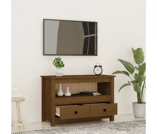 Tv Skapītis, Medus Brūns, 79X35X52 Cm, Priedes Masīvkoks Vidaxl