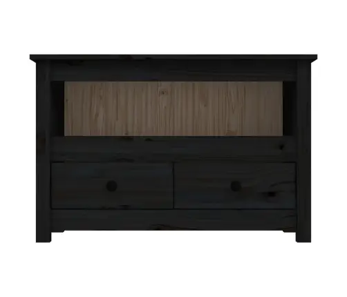 Tv Skapītis, Melns, 79X35X52 Cm, Priedes Masīvkoks Vidaxl