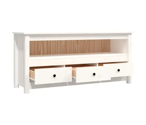 Telerikapp, Valge, 114 X 35 X 52 cm Männipuit