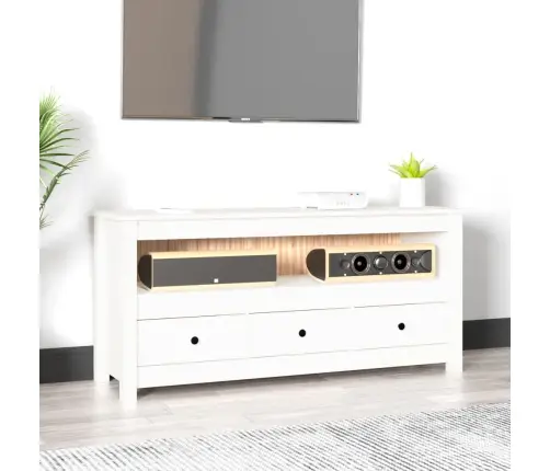 Telerikapp, Valge, 114 X 35 X 52 cm Männipuit