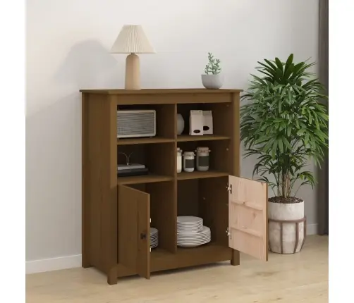 Kumode, Medus Brūna, 83X41,5X100 Cm, Priedes Masīvkoks Vidaxl