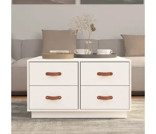 Kavos Staliukas, Baltas, 80X80X45cm Pušies Medienos Masyvas Kavos Staliukas, Baltas, 80X80X45cm Pušies Medienos Masyvas