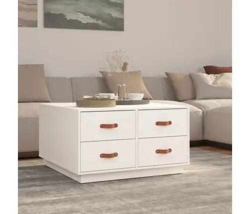 Kavos Staliukas, Baltas, 80X80X45cm Pušies Medienos Masyvas Kavos Staliukas, Baltas, 80X80X45cm Pušies Medienos Masyvas