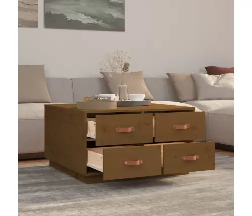 Kafijas Galdiņš, Medus Brūns, 80X80X45 Cm, Priedes Masīvkoks Vidaxl