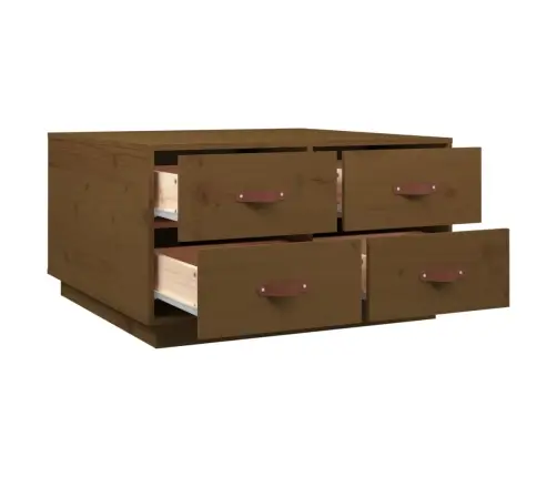 Kafijas Galdiņš, Medus Brūns, 80X80X45 Cm, Priedes Masīvkoks Vidaxl