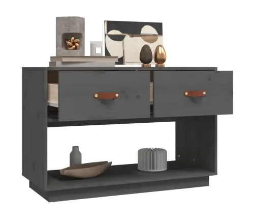 Tv Skapītis, Pelēks, 90X40X60 Cm, Priedes Masīvkoks Vidaxl