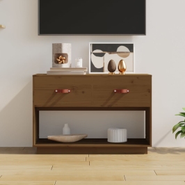 Tv Skapītis, Medus Brūns, 90X40X60 Cm, Priedes Masīvkoks Vidaxl