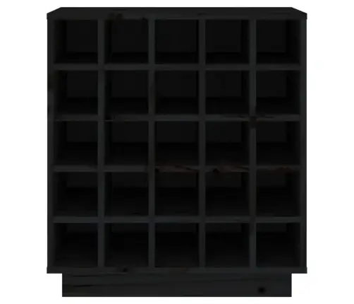 Vīna Pudeļu Plaukts, Melns, 55,5X34X61 Cm, Priedes Masīvkoks Vidaxl