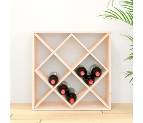 Vīna Pudeļu Plaukts, 62X25X62 Cm, Priedes Masīvkoks Vidaxl