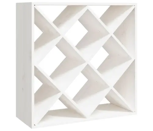 Vyno Spintelė, Balta, 62X25X62cm Pušies Medienos Masyvas