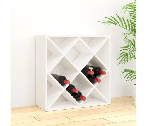 Vyno Spintelė, Balta, 62X25X62cm Pušies Medienos Masyvas