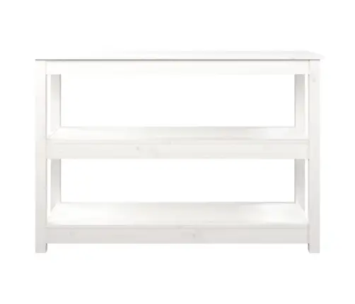 Konsolinis Staliukas, Baltas, 110X40X74cm Pušies Masyvas