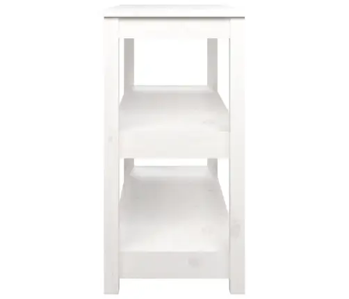 Konsolinis Staliukas, Baltas, 110X40X74cm Pušies Masyvas