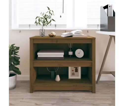 Grāmatu Plaukts, Medus Brūns, 80X35X68 Cm, Priedes Masīvkoks Vidaxl