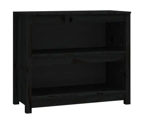 Grāmatu Plaukts, Melns, 80X35X68 Cm, Priedes Masīvkoks Vidaxl