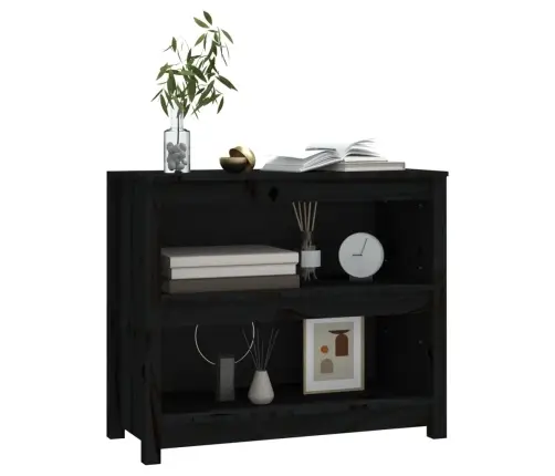 Grāmatu Plaukts, Melns, 80X35X68 Cm, Priedes Masīvkoks Vidaxl