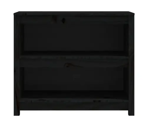 Grāmatu Plaukts, Melns, 80X35X68 Cm, Priedes Masīvkoks Vidaxl