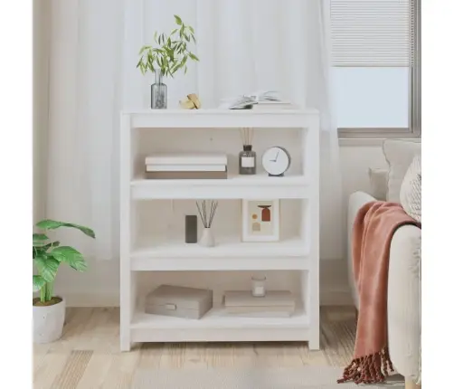 Raamatukapp, Valge, 80 X 35 X 97 cm Männipuit