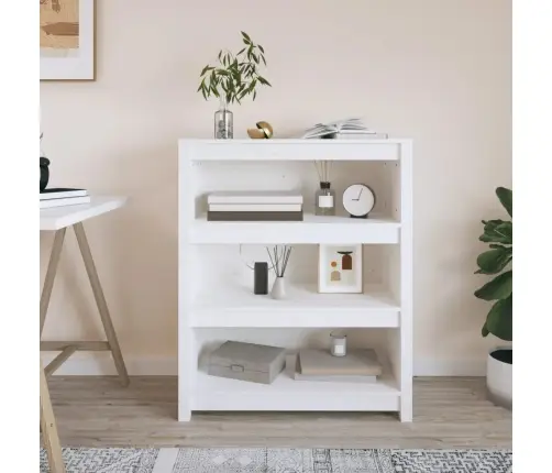 Raamatukapp, Valge, 80 X 35 X 97 cm Männipuit