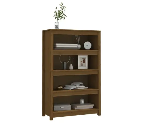 Grāmatu Plaukts, Medus Brūns, 80X35X126 Cm, Priedes Masīvkoks Vidaxl