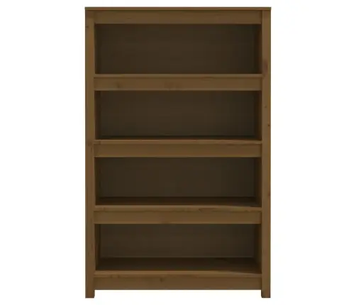 Grāmatu Plaukts, Medus Brūns, 80X35X126 Cm, Priedes Masīvkoks Vidaxl