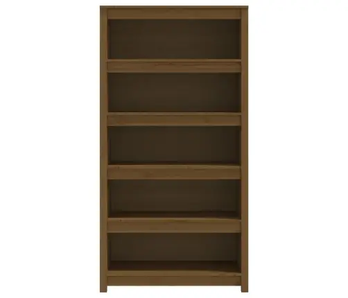 Grāmatu Plaukts, Medus Brūns, 80X35X154 Cm, Priedes Masīvkoks Vidaxl