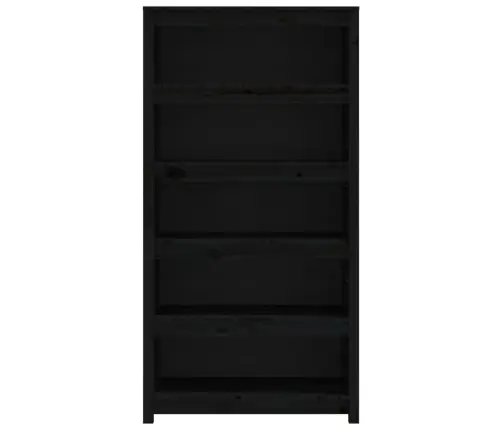 Spintelė Knygoms, Juoda, 80X35X154cm Pušies Medienos Masyvas Spintelė Knygoms, Juoda, 80X35X154cm Pušies Medienos Masyvas