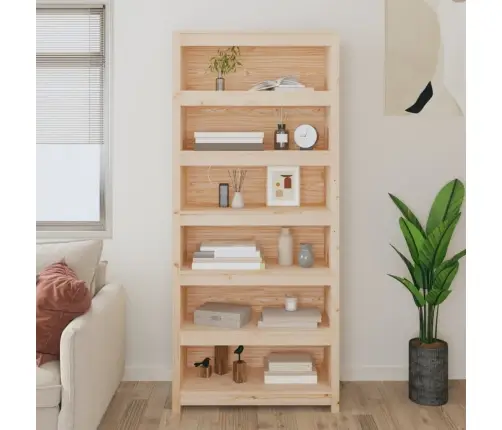 Spintelė Knygoms, 80X35X183cm Pušies Medienos Masyvas