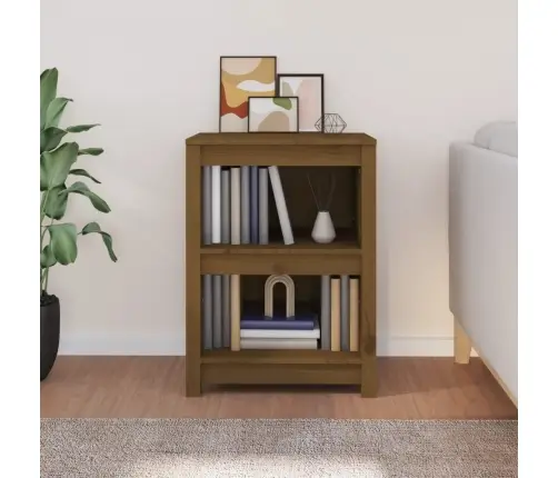 Grāmatu Plaukts, Medus Brūns, 50X35X68 Cm, Priedes Masīvkoks Vidaxl