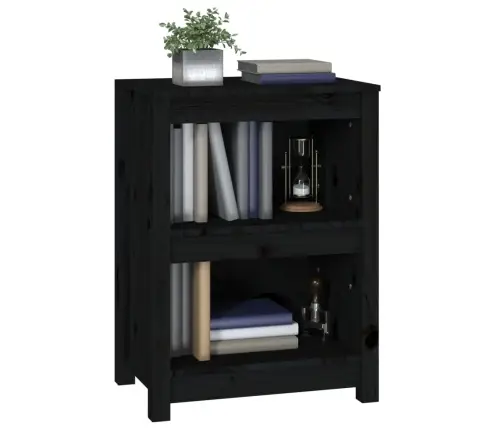 Spintelė Knygoms, Juoda, 50X35X68cm Pušies Medienos Masyvas