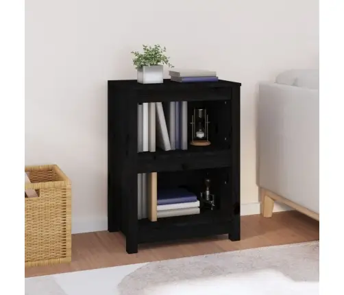 Spintelė Knygoms, Juoda, 50X35X68cm Pušies Medienos Masyvas