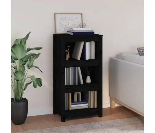 Raamatukapp, Must, 50 X 35 X 97 cm Männipuit