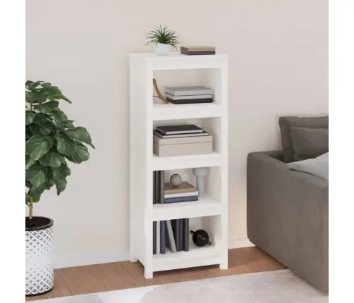 Grāmatu Plaukts, Balts, 50X35X125,5 Cm, Priedes Masīvkoks Vidaxl