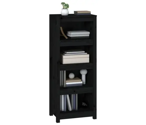 Grāmatu Plaukts, Melns, 50X35X125,5 Cm, Priedes Masīvkoks Vidaxl Grāmatu Plaukts, Melns, 50X35X125,5 Cm, Priedes Masīvkoks Vidaxl